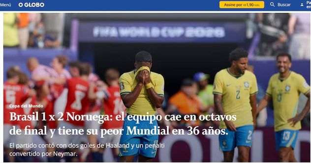 Brasil eliminado de la Copa del Mundo. Qué dicen los medios.