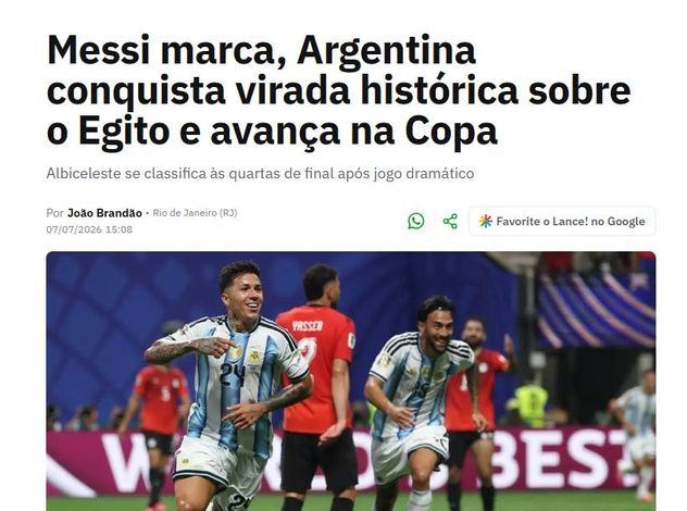 La prensa mundial sobre Argentina vs. Egipto.