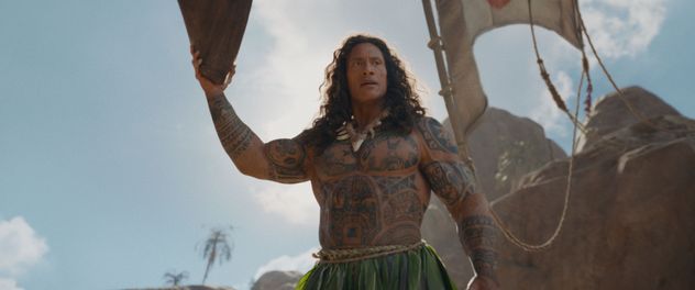 Dwayne Johnson como Maui en el live action de Moana.