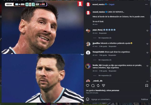 Las publicaciones de los medios de México que daban por eliminada a la Argentina del Mundial.