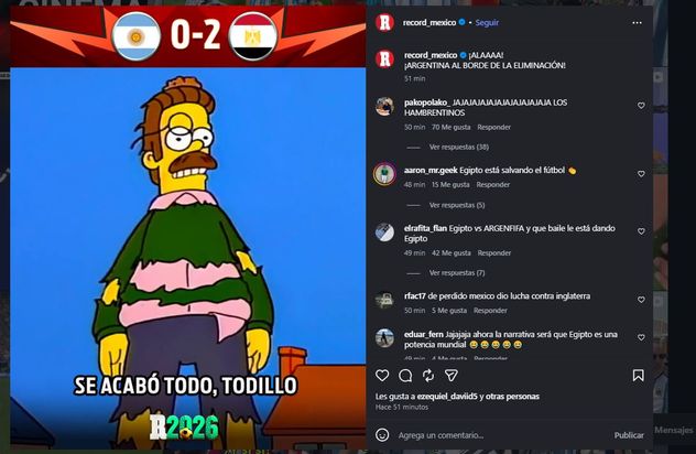 Las publicaciones de los medios de México que daban por eliminada a la Argentina del Mundial.