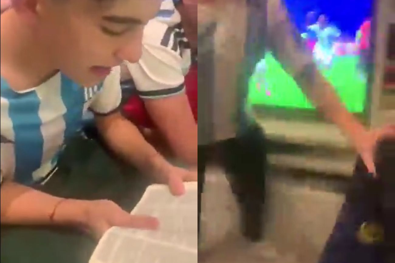 Amén: un joven leía la Biblia mientras veía Argentina-Egipto y el gol de Enzo Fernández desató la locura.