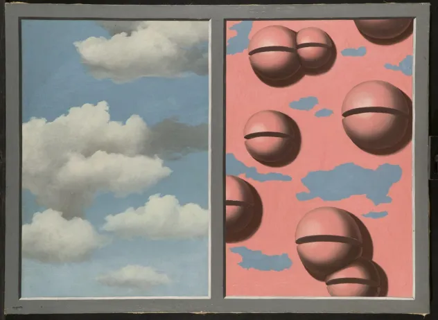 "Cascabeles rosas, cielos en jirones", obra de Magritte expuesta en el museo madrileño Reina Sofía.