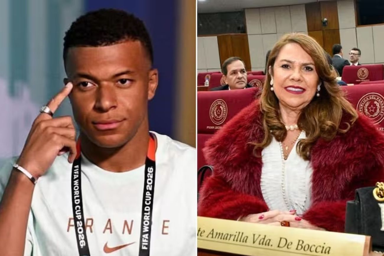 Mbappé y Celeste Amarrilla, senadora de Paraguay
