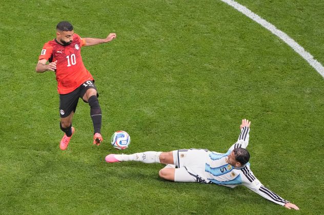 Paredes en el partido ante Egipto.