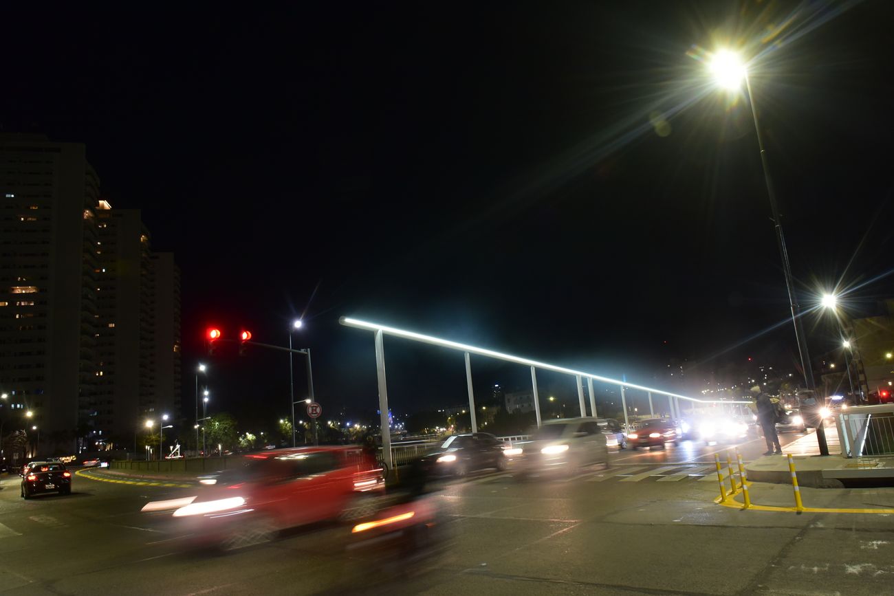 Inauguración de las luminarias del Puente Maipú con su ciclovía.