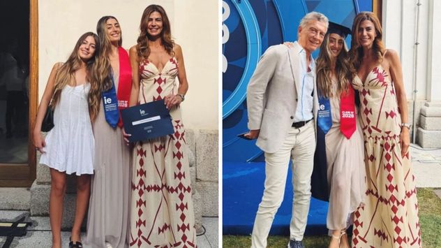 Valentina Barbier recibió su diploma acompañada por Juliana Awada, Mauricio Macri, Bruno Barbier y su hermana menor, Antonia Macri.
