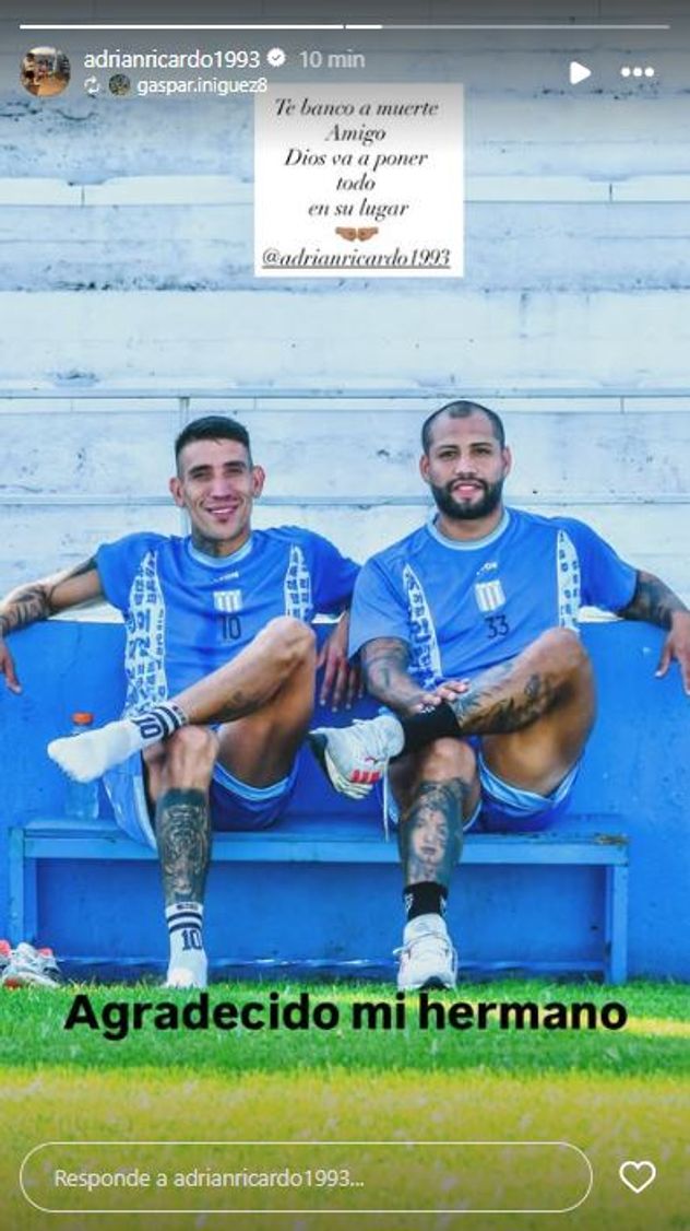 Ricardo Centurión y sus nuevos posteos contra Manuel Pérez, presidente de Racing de Nueva Italia.