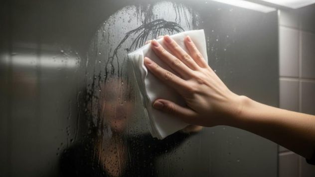 Aplicar una fina capa de jabón en barra o crema de afeitar sobre el espejo crea una película que ayuda a evitar que el vapor de la ducha empañe el vidrio.