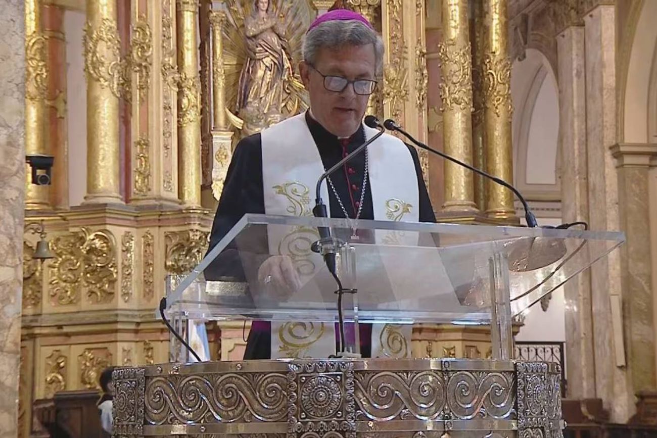 Jorge García Cuerva, arzobispo de Buenos Aires en el tedéum de este 9 de julio. 