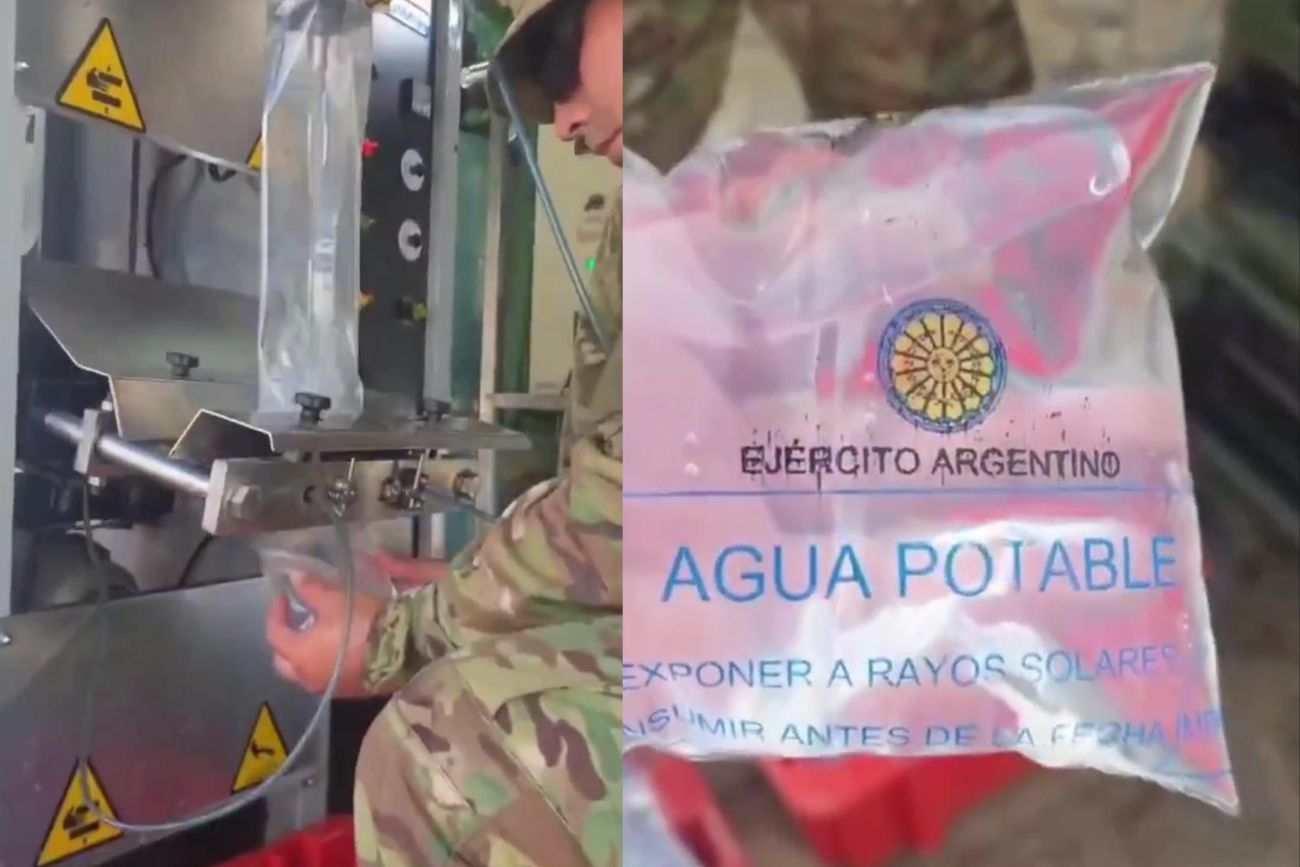 Terremoto en Venezuela: el Ejército argentino instaló una planta que genera hasta 1.800 litros de agua por hora.