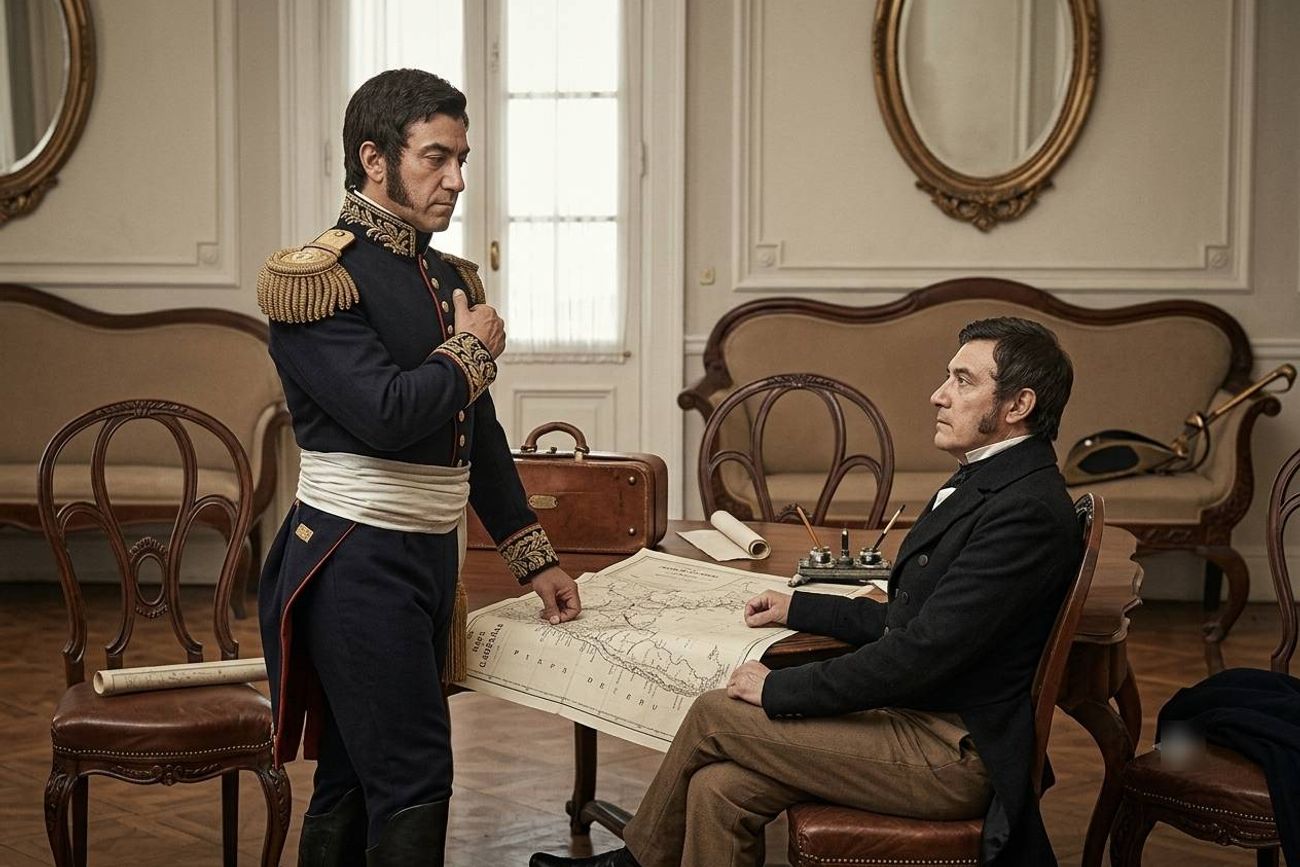 La reunión entre San Martín y Pueyrredón.