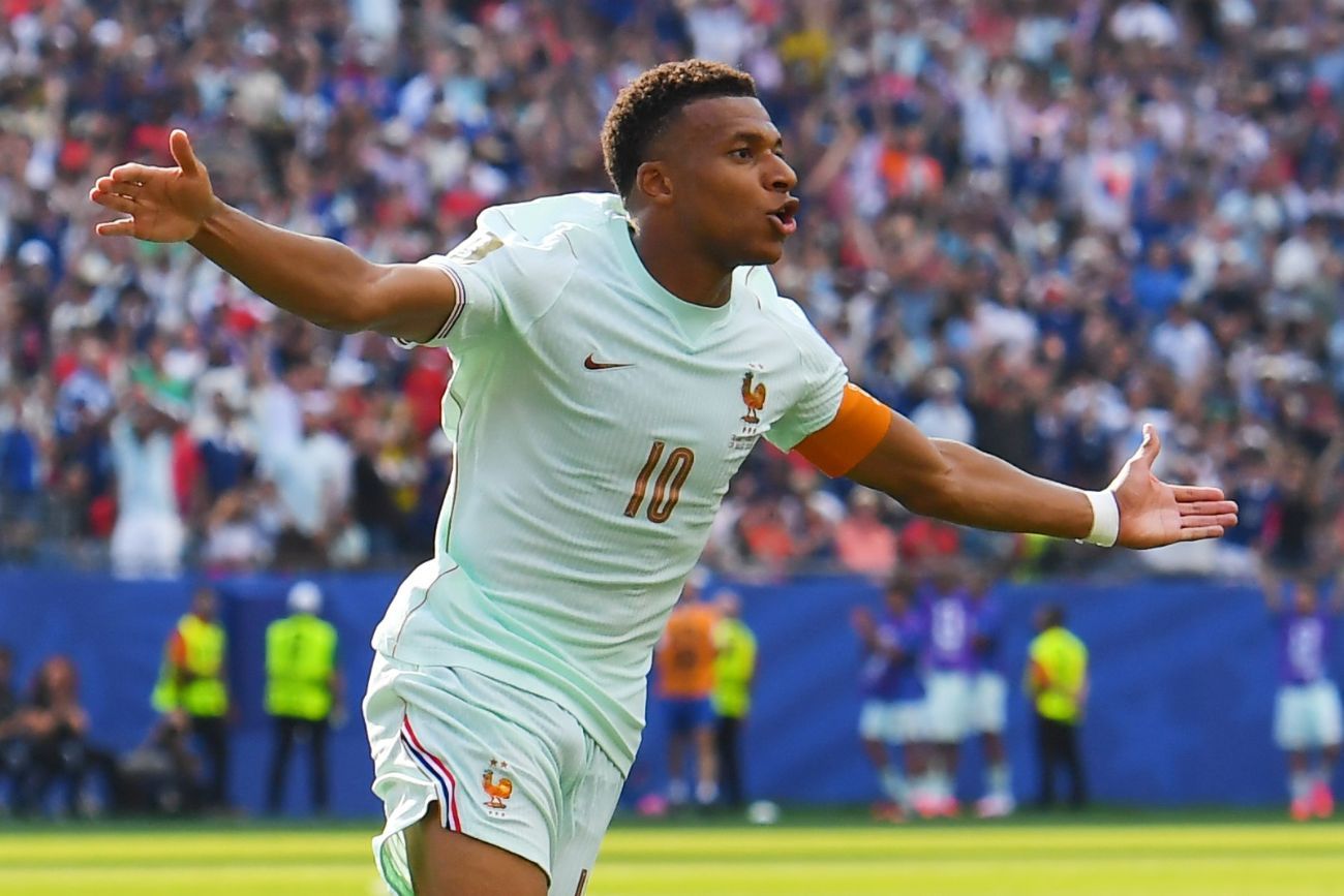 Kylian Mbappé en el partido entre Francia y Marruecos.