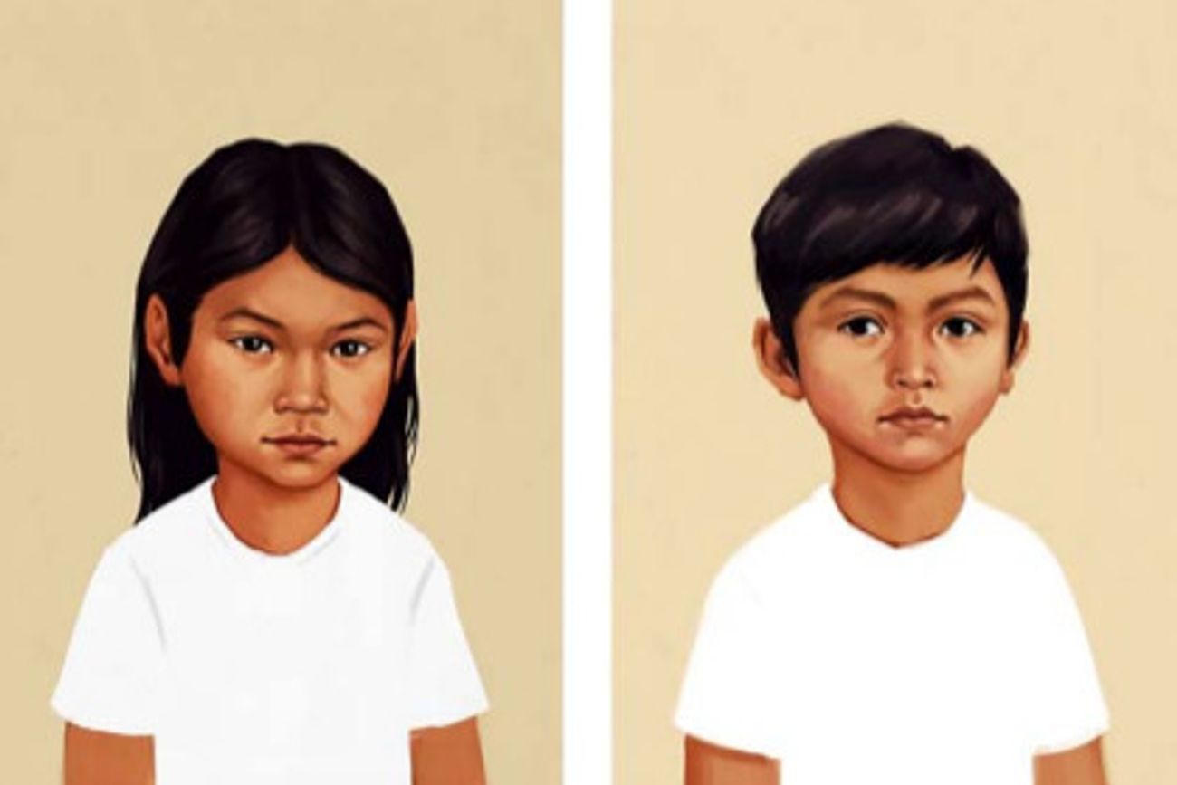 Niña y niño con rasgos de pueblos originarios del altiplano y los Valles Calchaquíes. Estudio "Prejuicio étnico-racial en la infancia: indagación en el noroeste argentino".
