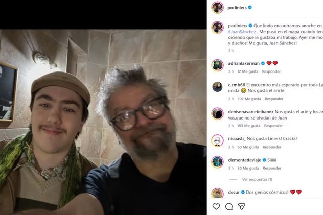 "Me gusta el arte": el reencuentro entre Liniers y Juan Sánchez a más de una década del video