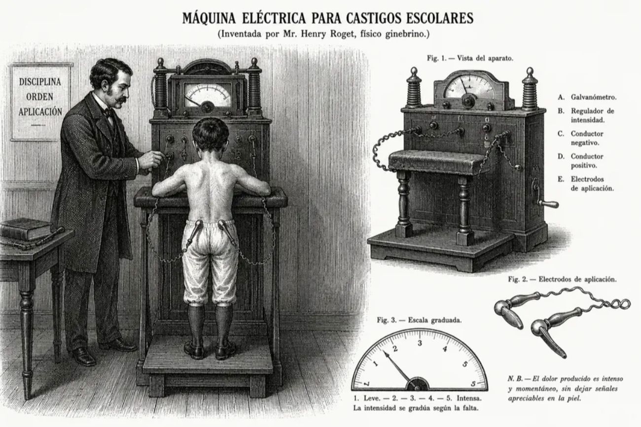 Máquina para castigar niños inventada por Henri Roget. 
