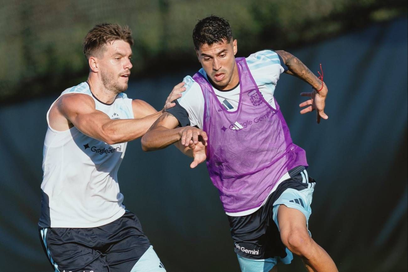 Entrenamiento de la selección argentina.