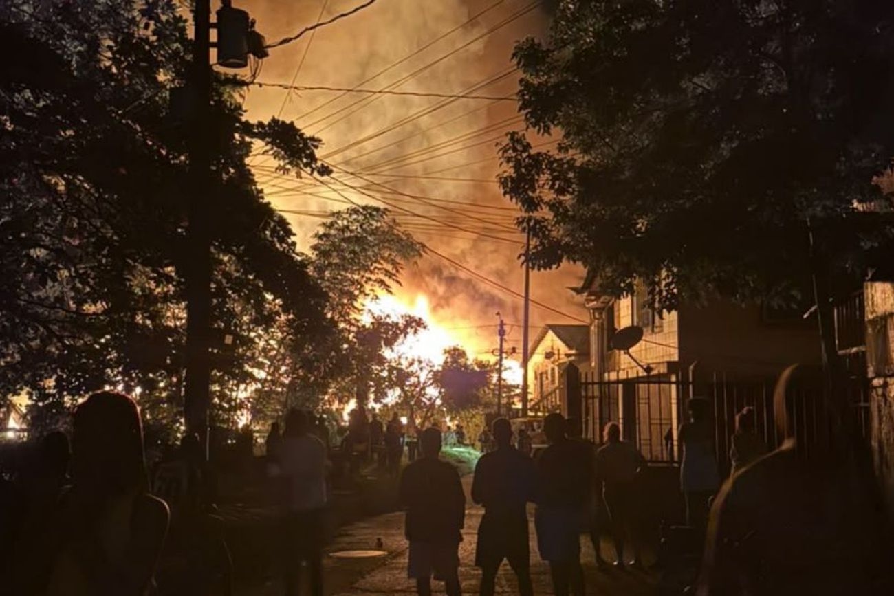 Incendio en un barrio de Colombia