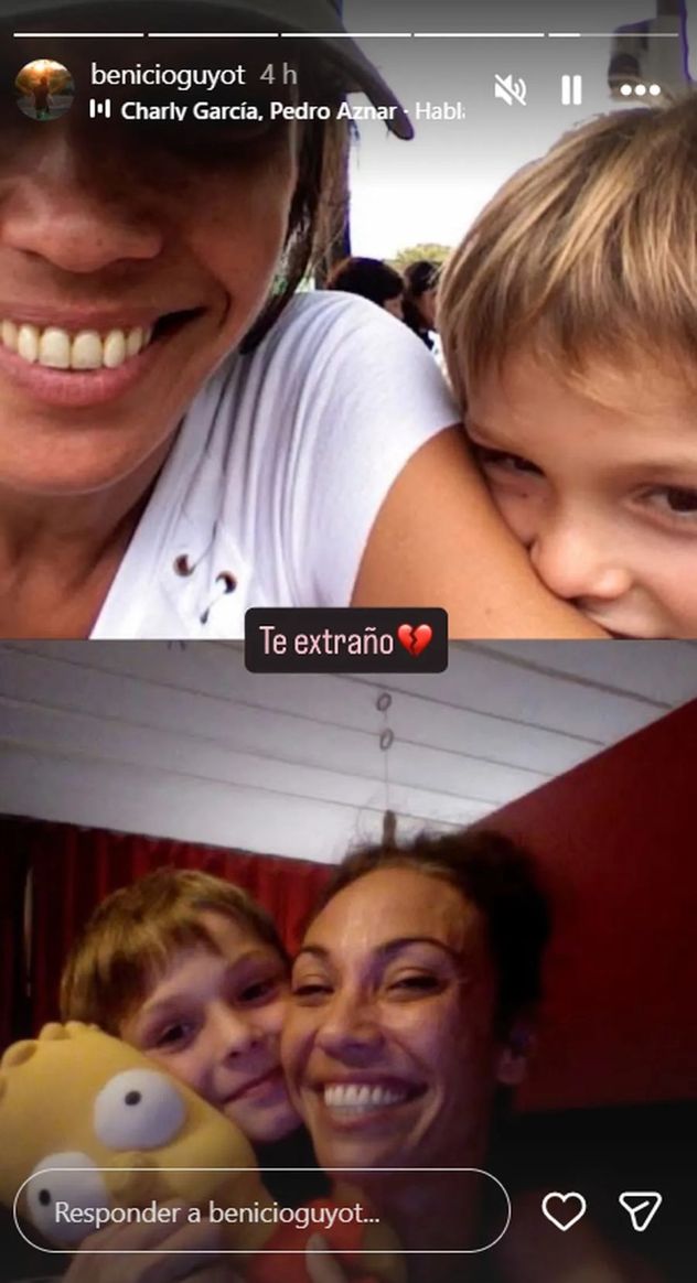 Benicio compartió dos fotos con su mamá y le dedicó un tierno mensaje cargado de amor y dolor.