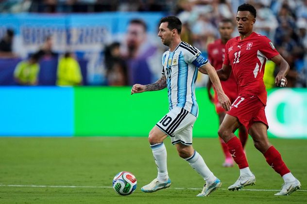 Lionel Messi en el partido de Argentina y Suiza por el Mundial 2026.
