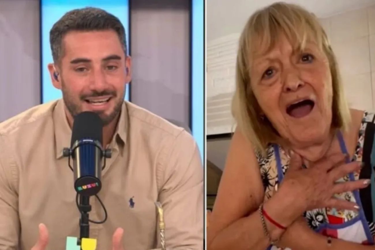 Nico Occhiato con su abuela.