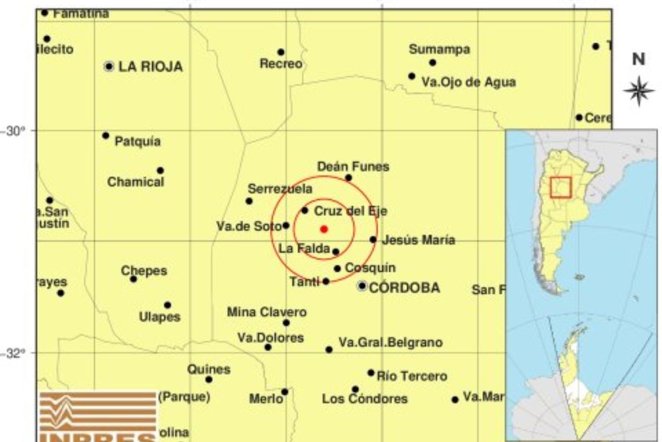 Un temblor sacudió a Córdoba en este lunes por la tarde