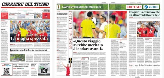 Las portadas de los diarios de Suiza.