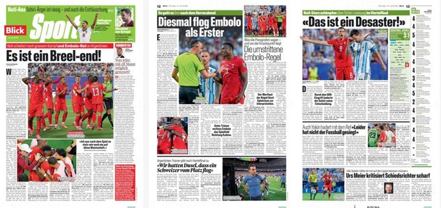 Las portadas de los diarios de Suiza.
