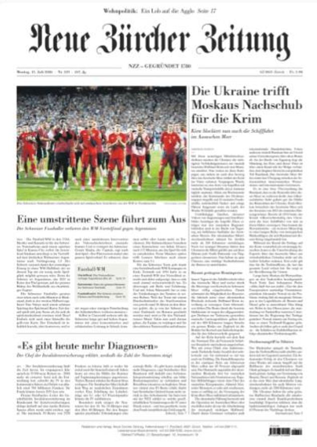 Las portadas de los diarios de Suiza.