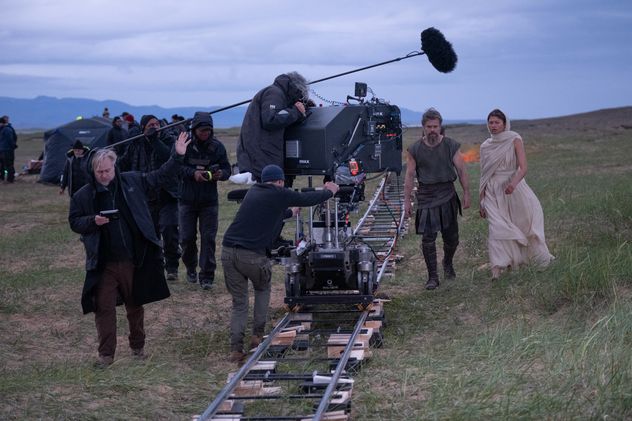 Christopher Nolan durante el rodaje de "La Odisea".