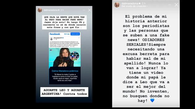 El descargo de Dalma Maradona.
