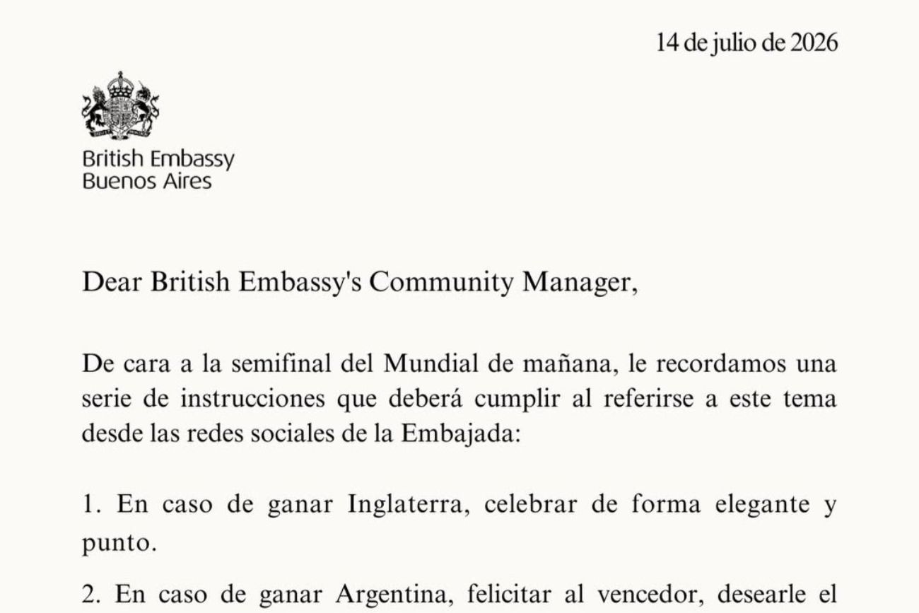 La Embajada Británica publicó un curioso memo interno para evitar polémicas en redes sociales