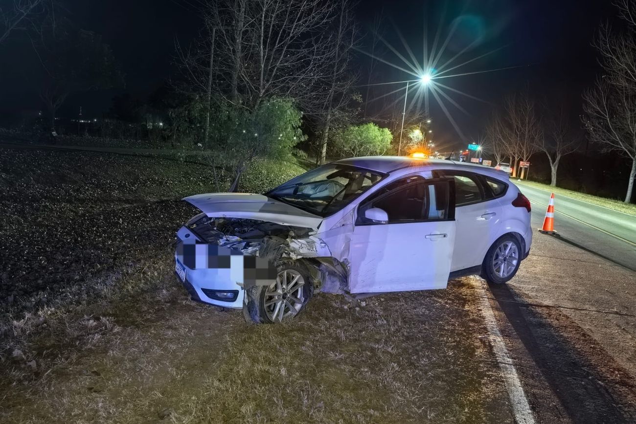 El auto que chocó tras esquivar a un perro. 