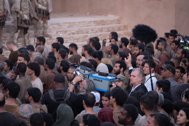 Christopher Nolan durante el rodaje de "La Odisea".