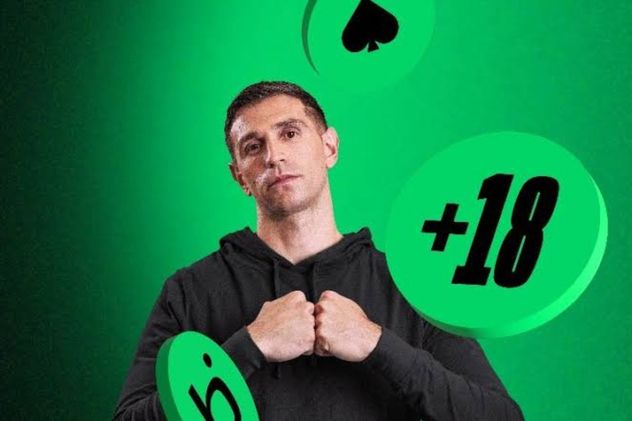 "Dibu" Martínez, uno de los jugadores de fútbol que promociona sitios de apuestas online.