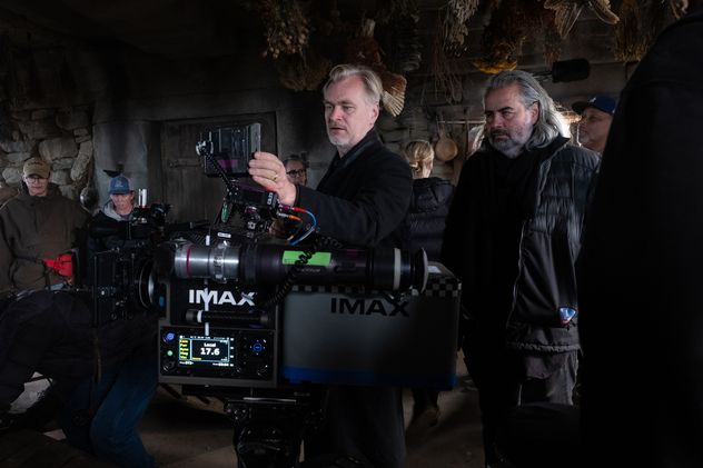 Christopher Nolan durante el rodaje de "La Odisea".