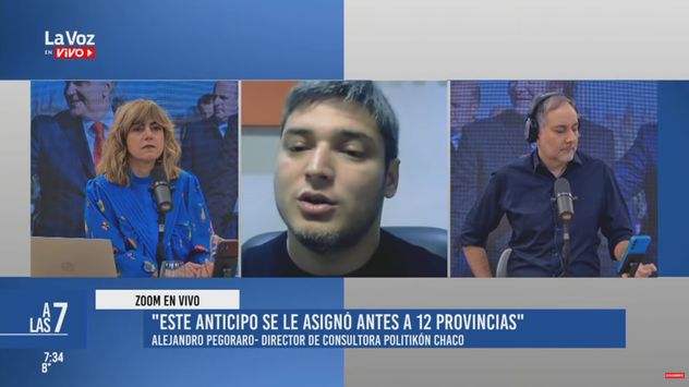 Alajandro Pagoraro, director de Politikon Chaco, en diálogo con La Voz en Vivo.