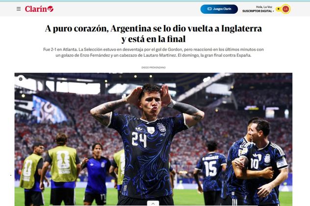 Argentina a la final: las reacciones de los medios nacionales por la victoria frente a Inglaterra