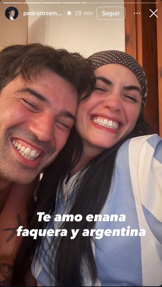 El festejo mundialista de Lali y Pedro Rosemblat.