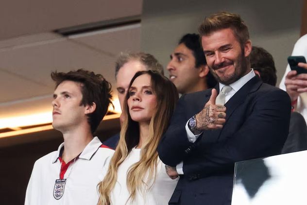 Los Beckham en el partido de Argentina contra Inglaterra.