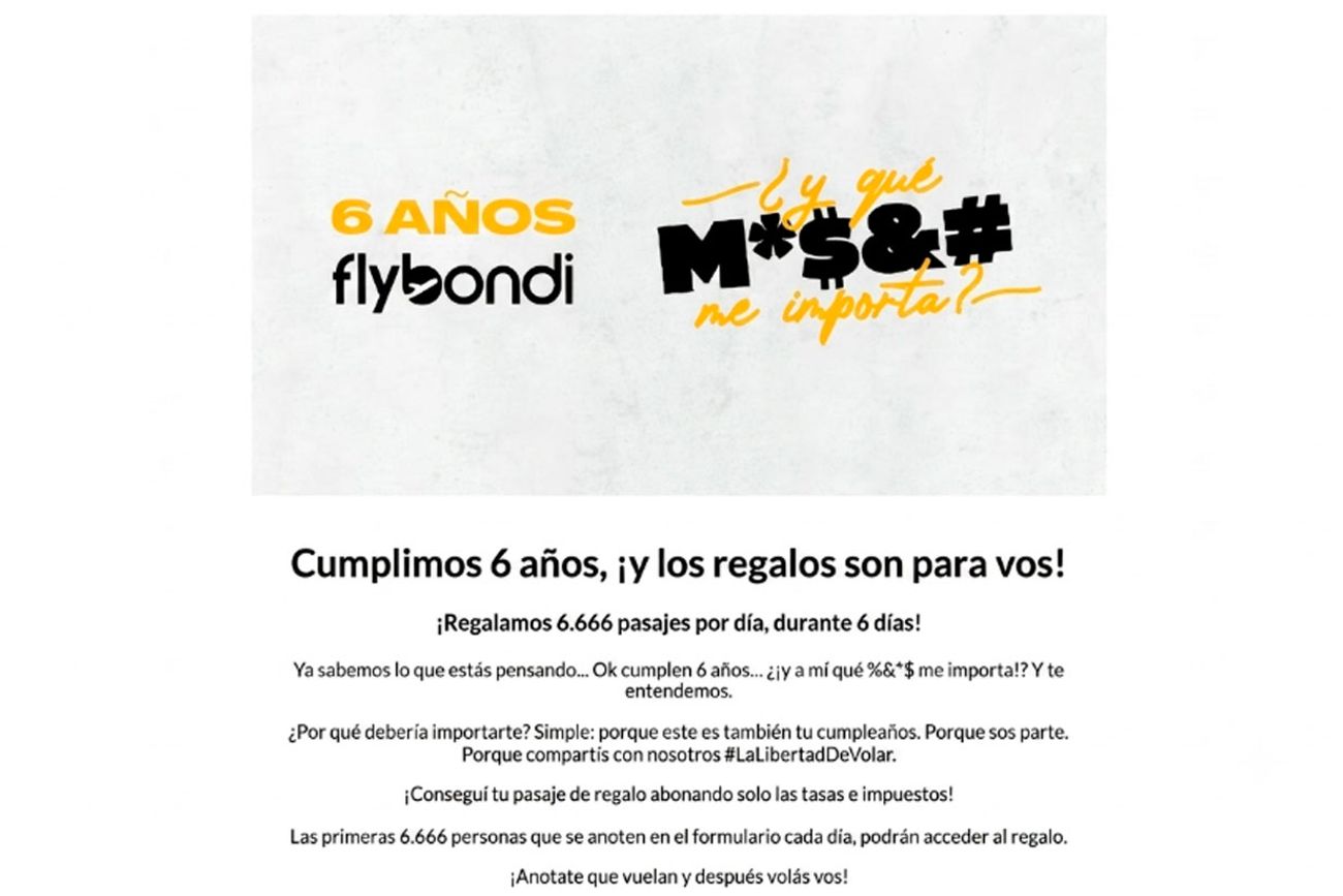 El fuero comercial intervendrá en una acción colectiva contra Flybondi por promocionar engañosamente un sorteo de pasajes