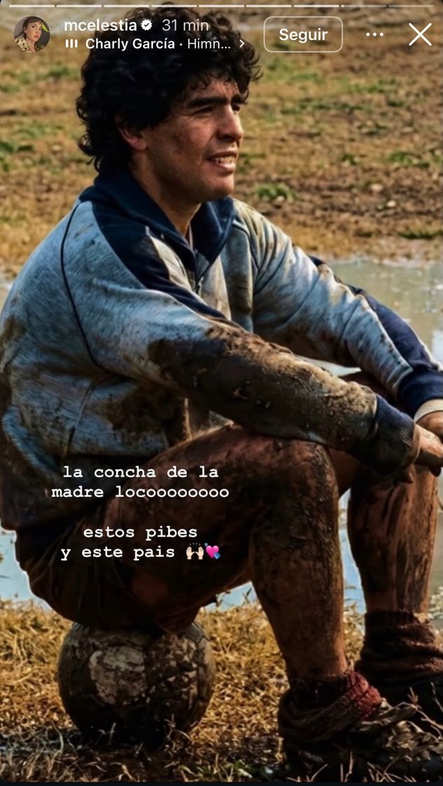 El festejo mundialista de Celeste Cid.