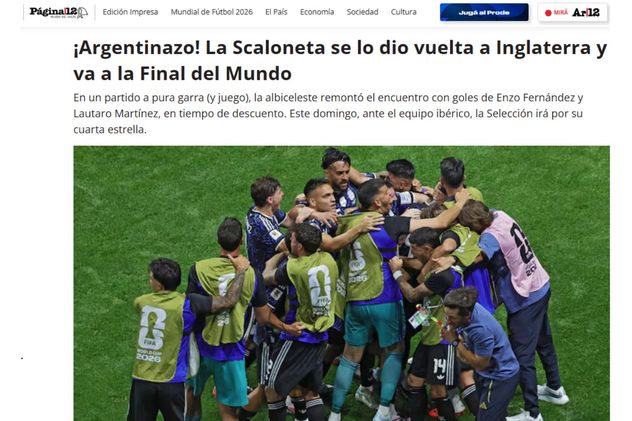 Argentina a la final: las reacciones de los medios nacionales por la victoria frente a Inglaterra