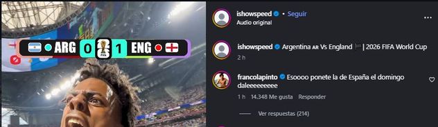 La locura de Franco Colapinto por la clasificación de Argentina en el Mundial.