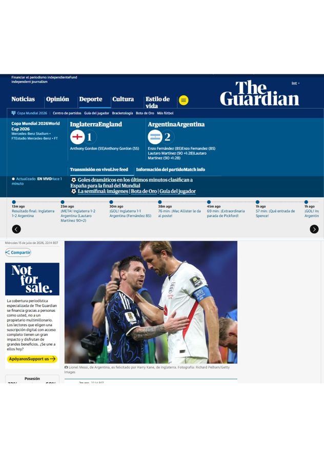 Los medios internacionales ante el triunfo de Argentina.