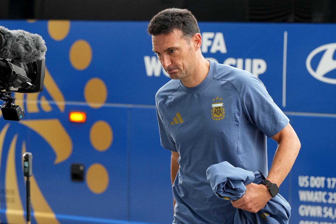 El DT argentino Lionel Scaloni antes de la final.