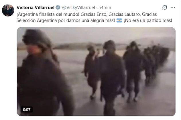 Victoria Villarruel vinculó el triunfo de Argentina ante Inglaterra con la Guerra de Malvinas: “No era un partido más”
