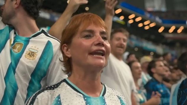Nancy Pazos en el partido de Argentina contra Inglaterra.