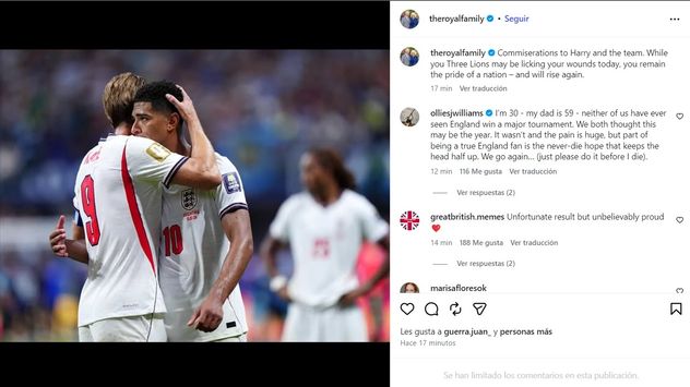 La reacción de la Familia Real británica tras la derrota ante Argentina en el Mundial 2026.