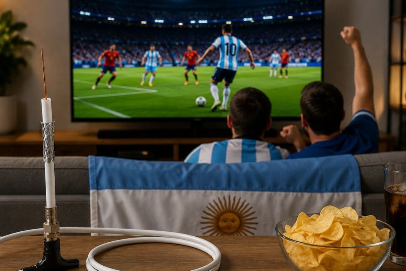 Con una antena casera para captar la Televisión Digital Abierta (TDA), los hinchas pueden ver la final entre Argentina y España con imagen en alta definición y un delay mucho menor que el de las plataformas de streaming.